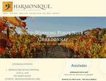 Tablet Screenshot of harmoniquewine.com